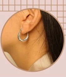 Elegant Twisted 925 Sterling Silver Hoop Earrings