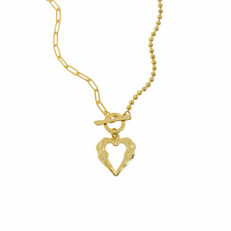 Heart OT Irregular Chain 925 Sterling Silver Necklace