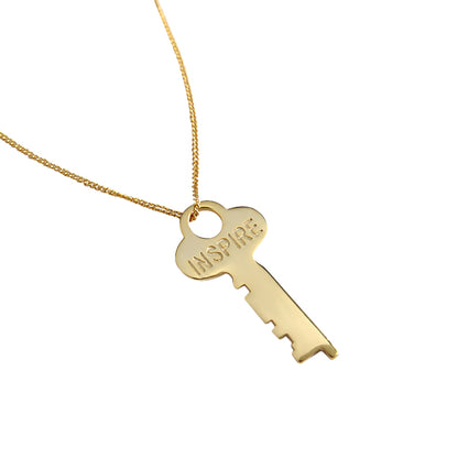 Fashion INSPIRE Letter Key 925 Sterling Silver Necklace