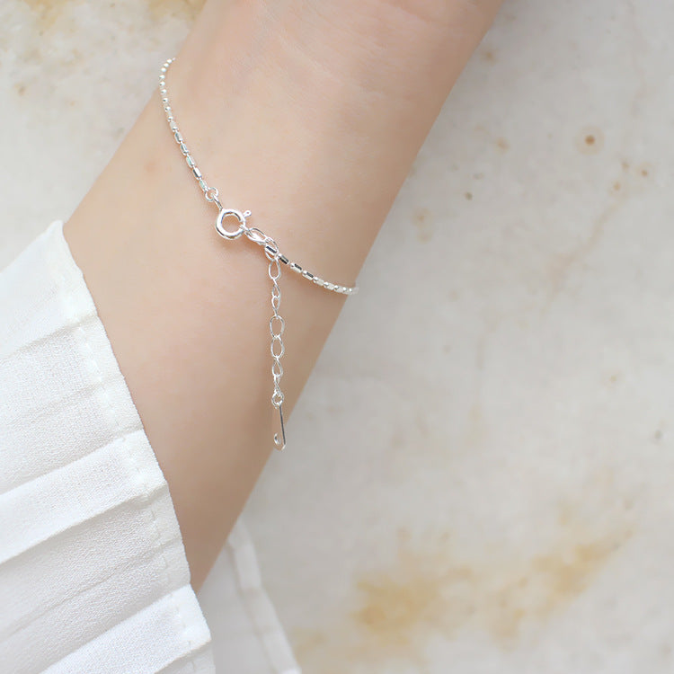 Simple Tube Beads 925 Sterling Silver Bracelet