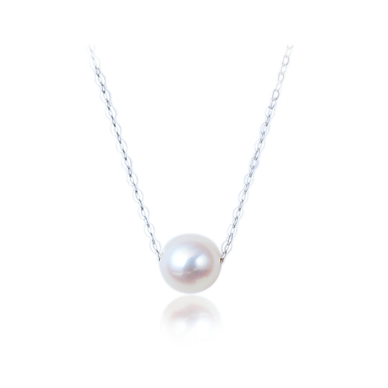 Promise Round Shell Pearl Dainty 925 Sterling Silver Necklace