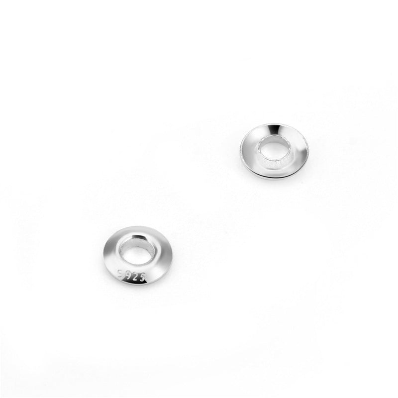 Simple Round Hollow 925 Sterling Silver Bead Caps