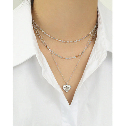 Friend's Hollow Chain Choker 925 Sterling Silver Necklace