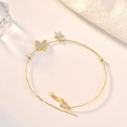 Sweet CZ Butterflies 925 Sterling Silver Bracelet