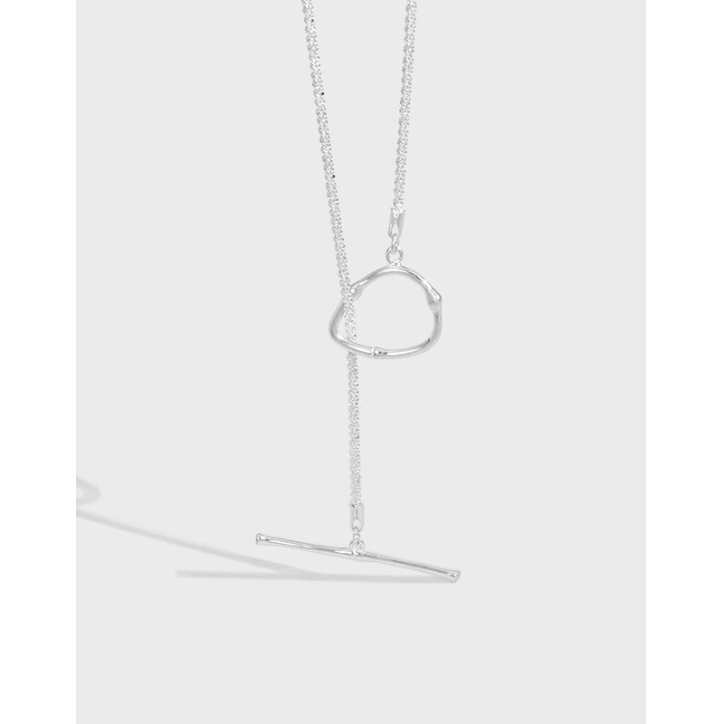 Popcorn Chain OT Shape 18k & 925 Sterling Silver Necklace