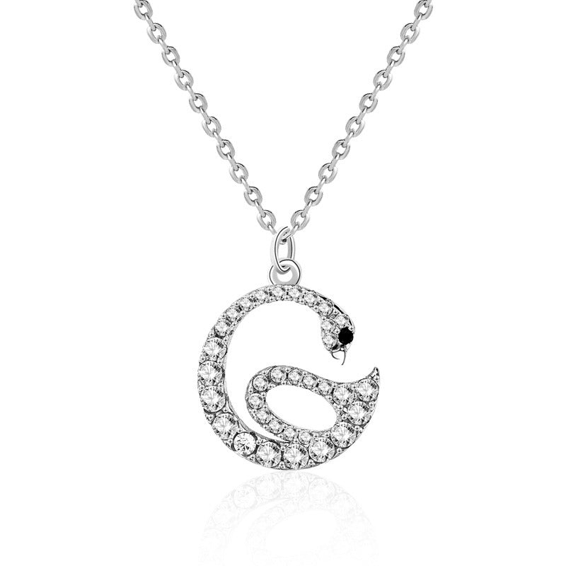 Beautiful CZ Swan 925 Sterling Silver Necklace