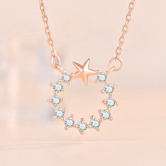 Beautiful Star CZ Garland 925 Sterling Silver Necklace