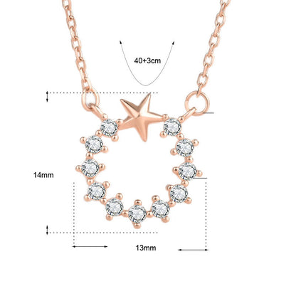 Beautiful Star CZ Garland 925 Sterling Silver Necklace