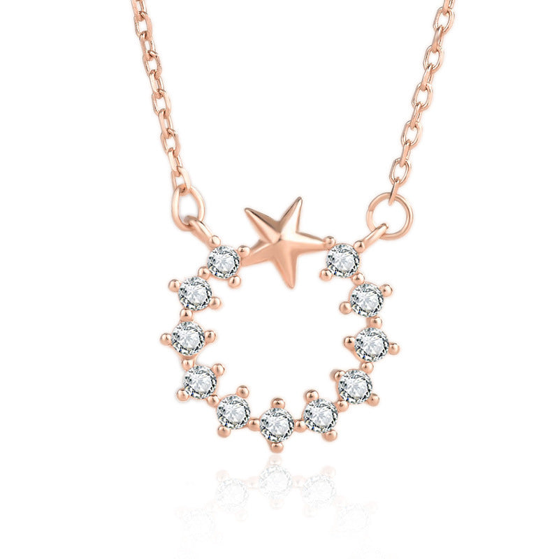 Beautiful Star CZ Garland 925 Sterling Silver Necklace