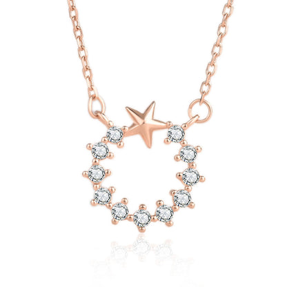 Beautiful Star CZ Garland 925 Sterling Silver Necklace