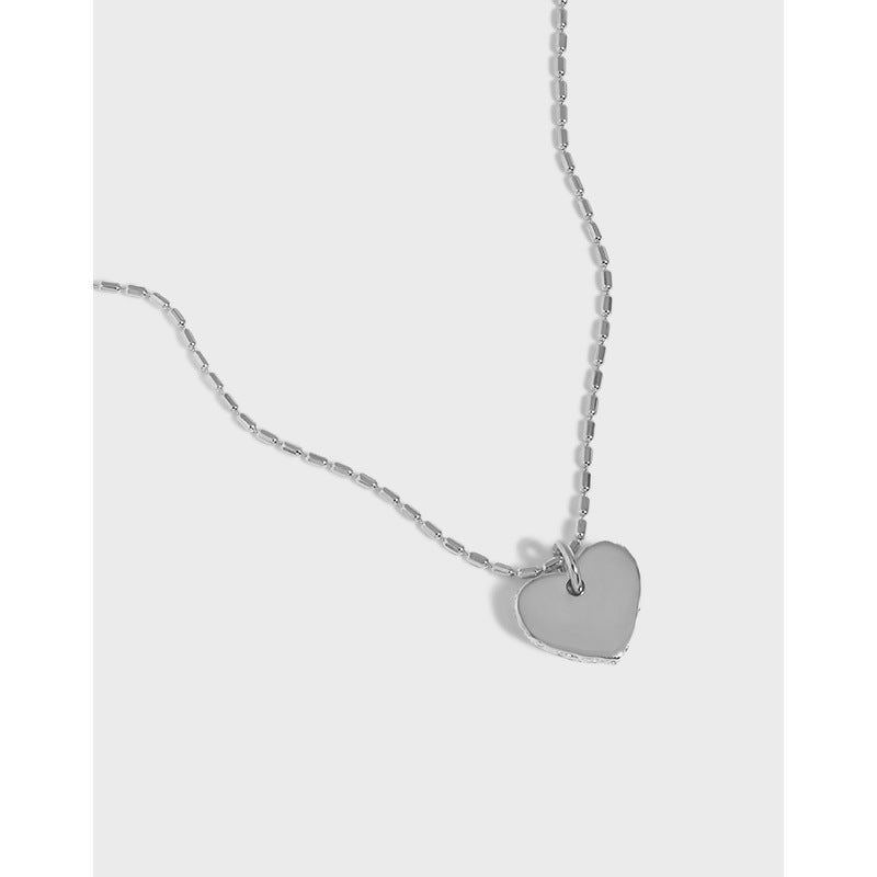 Women tube Beads Gold Heart 925 Sterling Silver Necklace