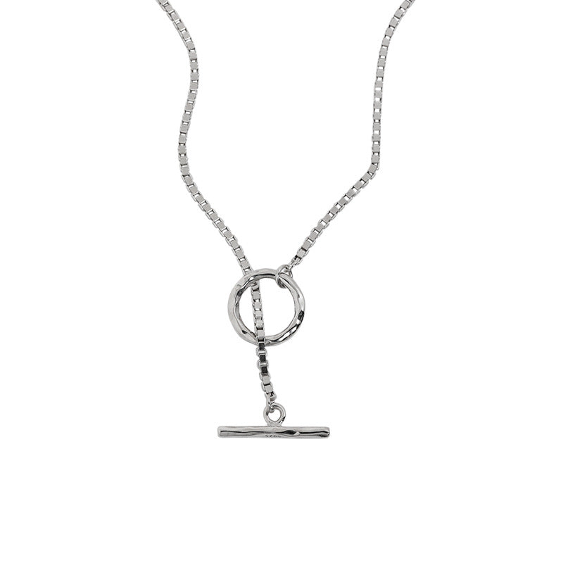 Office Box Chain OT Drop 925 Sterling Silver Necklace