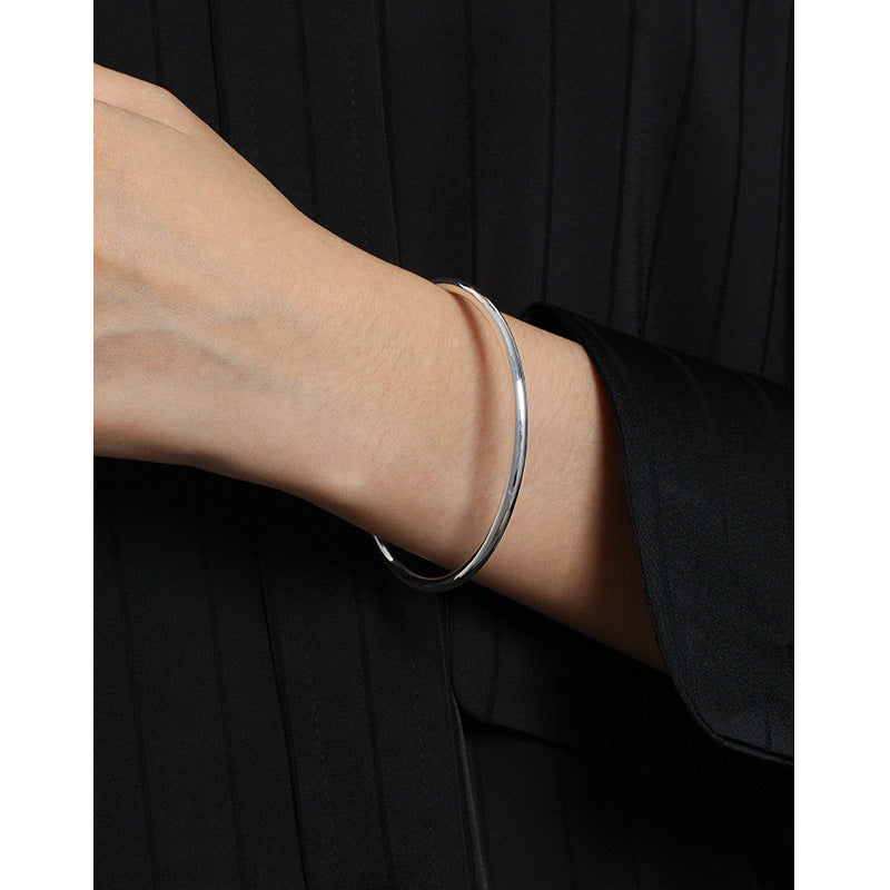 Solid Simple 3.2mm 925 Sterling Silver Bangle