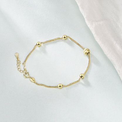 Gift Golden Lucky Beads 925 Sterling Silver Bracelet