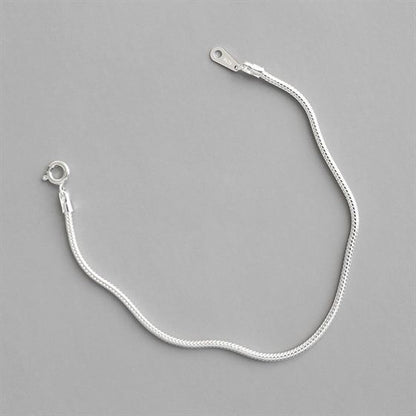 Women 2mm Snake Chain 925 Sterling Silver Bracelet