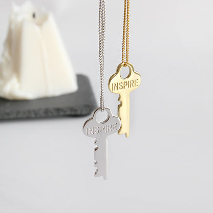 Fashion INSPIRE Letter Key 925 Sterling Silver Necklace