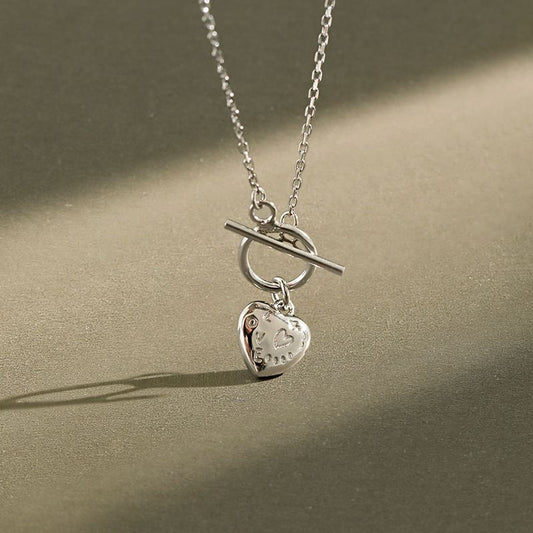 Lady Love Letters Heart 925 Sterling Silver Necklace