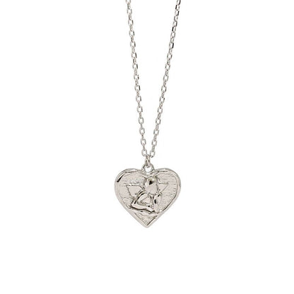 Gift Angel Heart 925 Sterling Silver Necklace