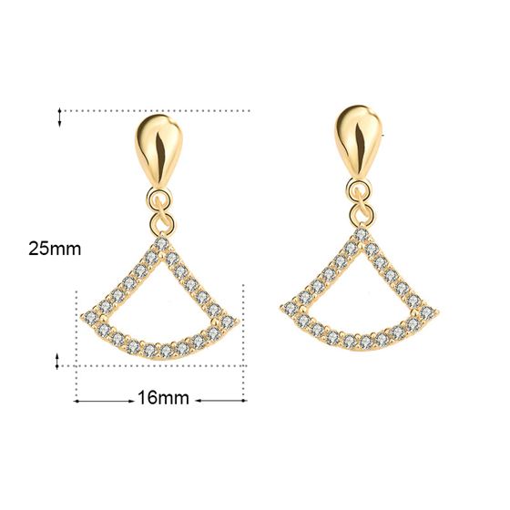 Geometry CZ Hollow Triangle 925 Sterling Silver Dangling Earrings