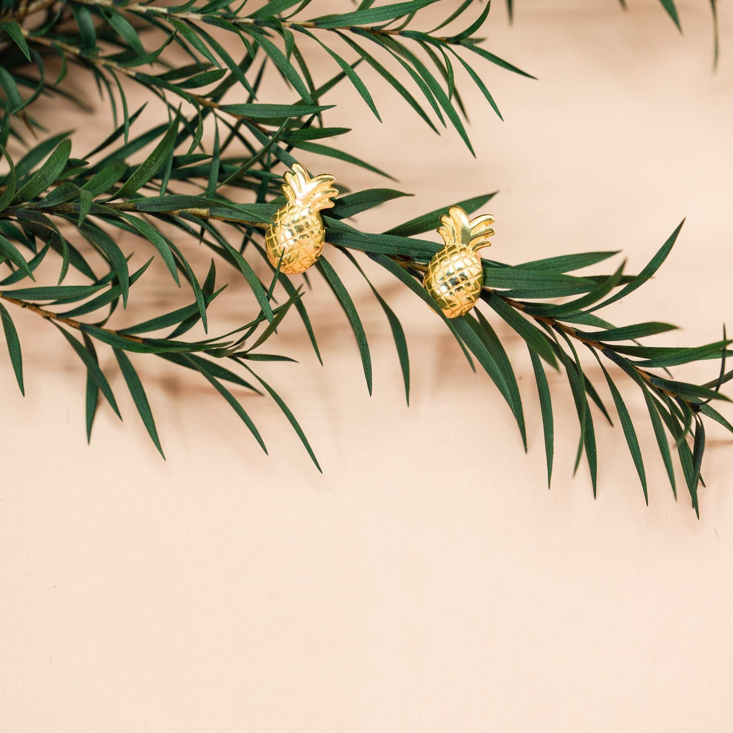 Cute Pineapple Fruit 925 Sterling Silver Stud Earrings