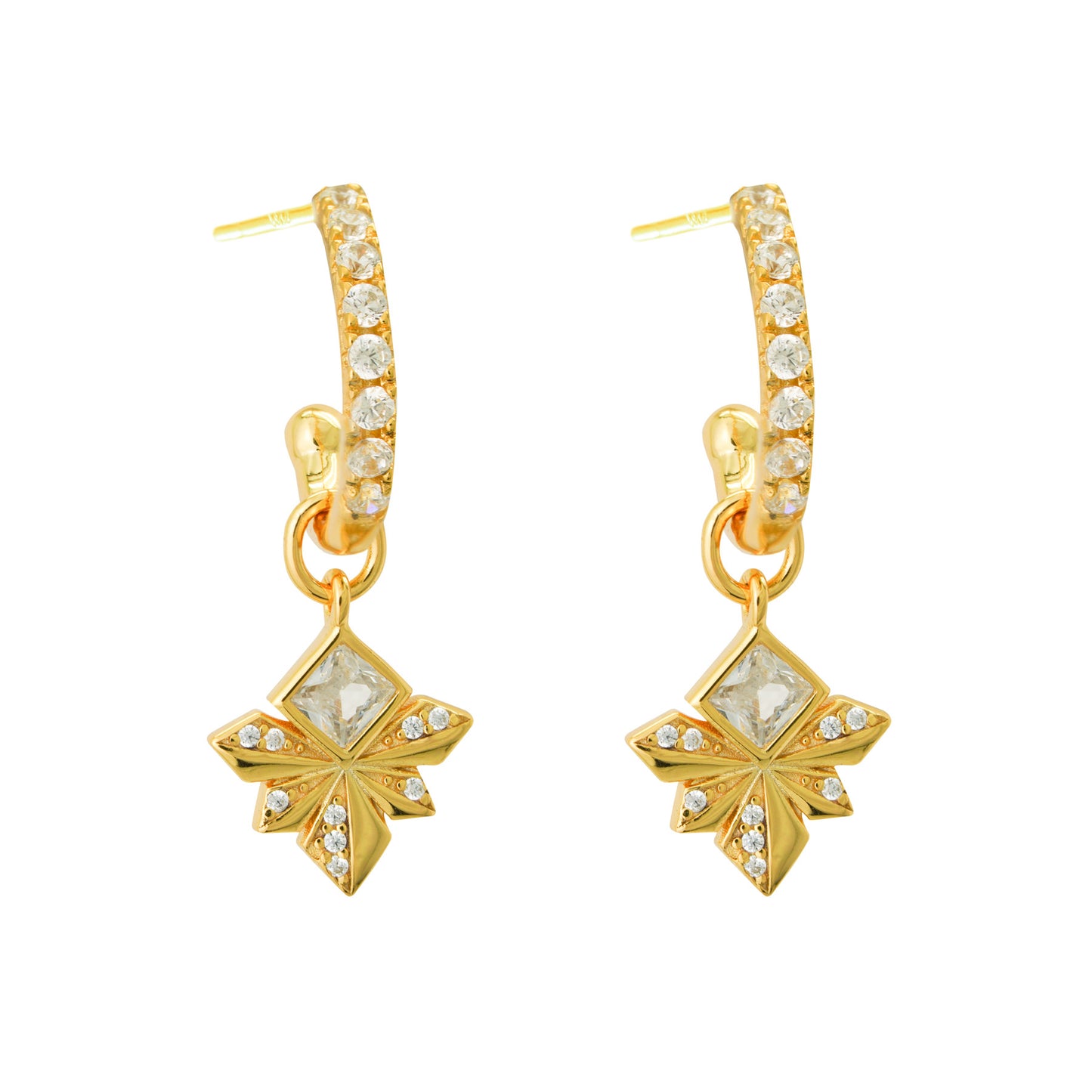 Cute Honey Bee Shape CZ 925 Sterling Silver Dangling Earrings