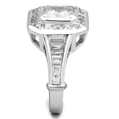 Statement, Engagement, Anniversary 925 Sterling Silver Ring with AAA Grade CZ