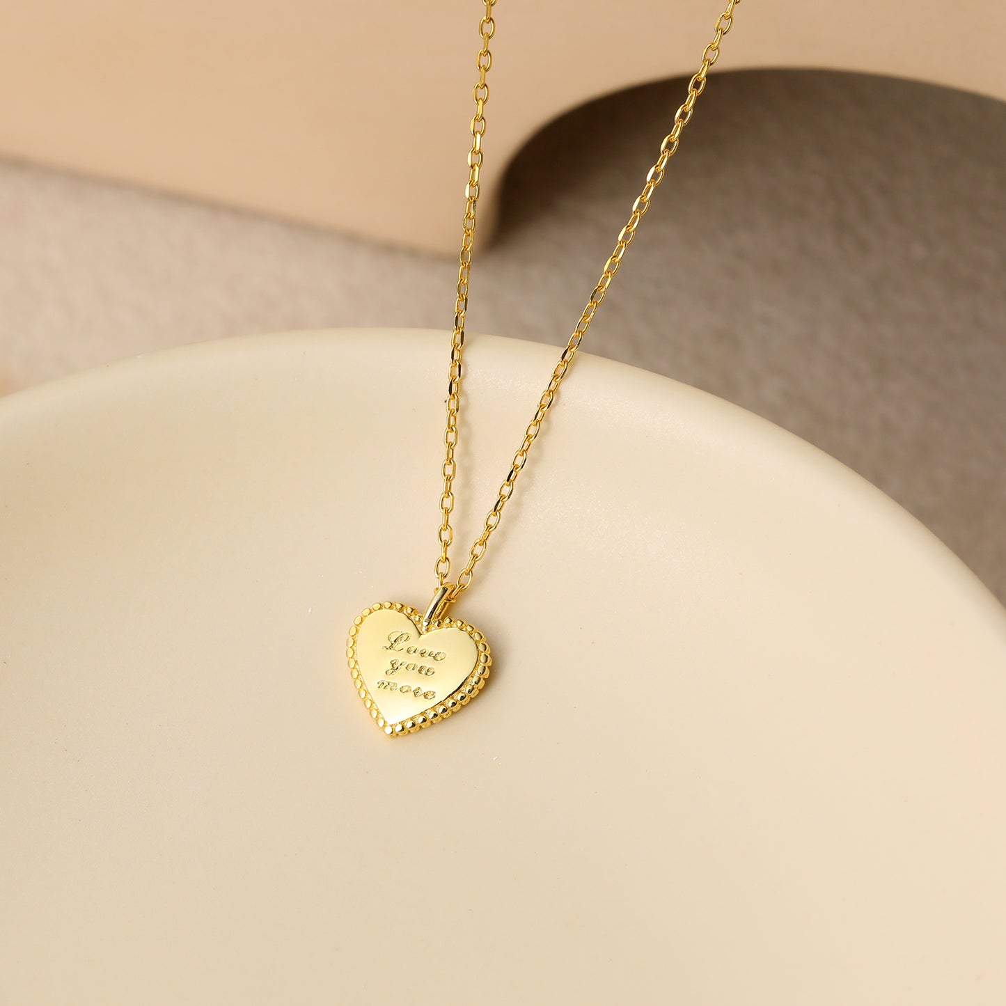 Love You More Heart 925 Sterling Silver Necklace