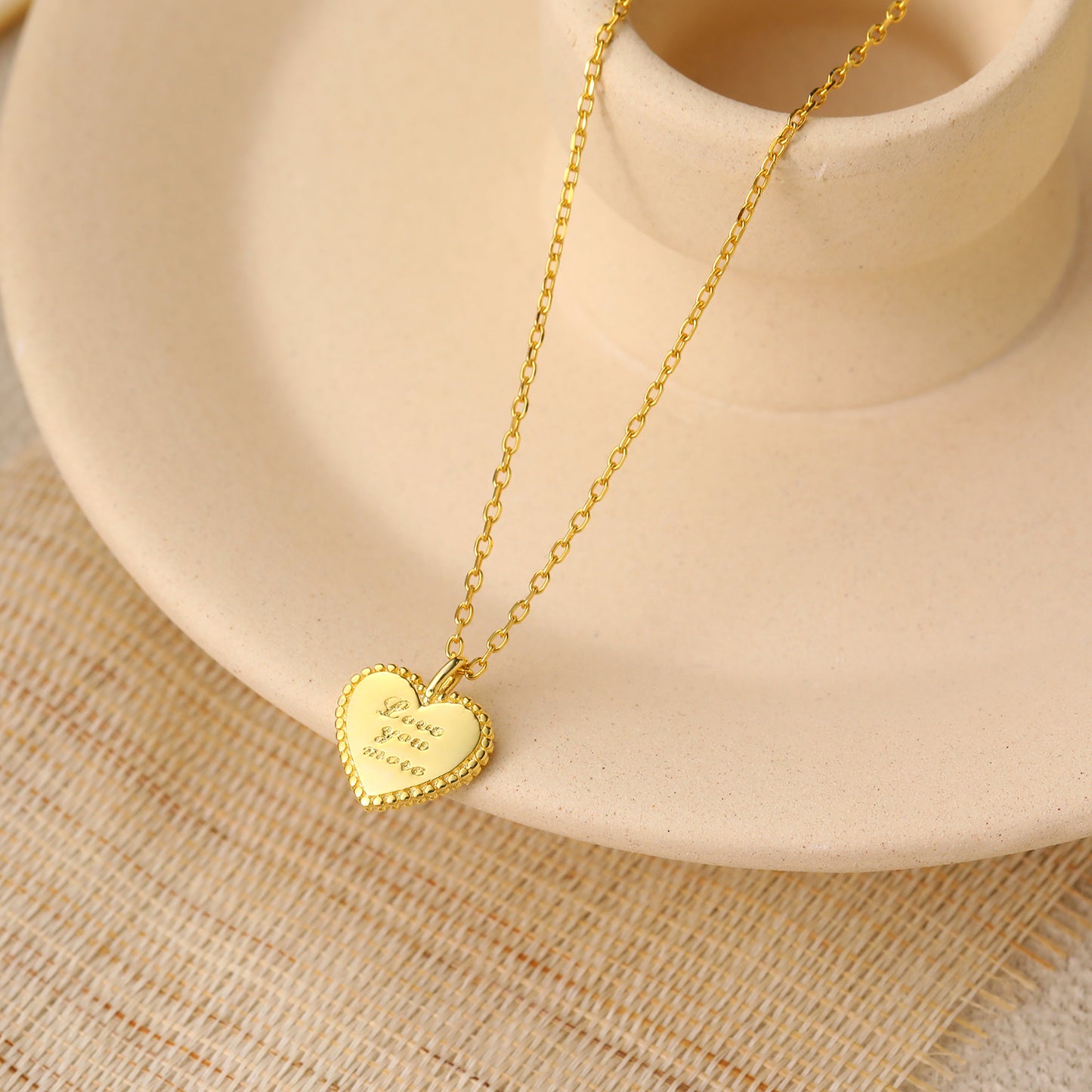 Love You More Heart 925 Sterling Silver Necklace