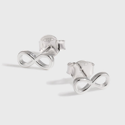 Gift Hollow Infinite ∞ 925 Sterling Silver Stud Earrings